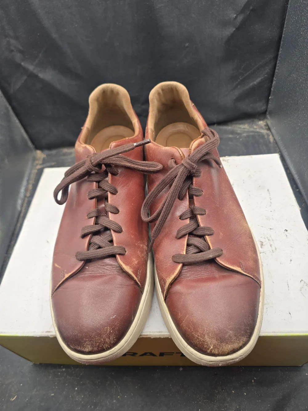 Clarks Men's Brown Leather Lace-Up Casual Sneakers
